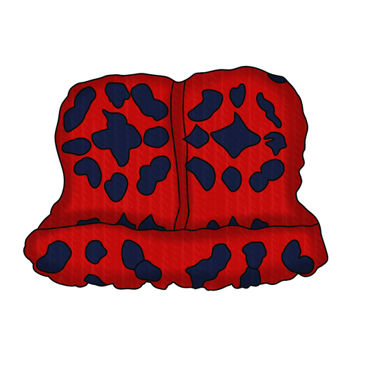 Cat Ear Crochet Beanie (Red)